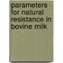 Parameters for natural resistance in bovine milk
