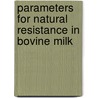 Parameters for natural resistance in bovine milk by T.C.W. Ploegaert