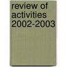 Review of activities 2002-2003 by J. Balch