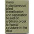 Mimo Instantaneous Blind Identification And Separation Based On Arbitrary Order Temporal Structure In The Data