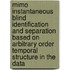 Mimo Instantaneous Blind Identification And Separation Based On Arbitrary Order Temporal Structure In The Data