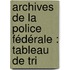 Archives de la police fédérale : tableau de tri