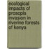 Ecological impacts of prosopis invasion in Riverine forests of Kenya