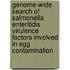 Genome-wide search of Salmonella enteritidis virulence factors involved in egg contamination