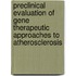 Preclinical evaluation of gene therapeutic approaches to atherosclerosis