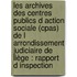 Les Archives Des Centres Publics D Action Sociale (cpas) De L Arrondissement Judiciaire De Liège : Rapport D Inspection