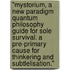 "mystorium, A New Paradigm Quantum Philosophy Guide For Sole Survival. A Pre-primary Cause For Thinkering And Subtlelisation."