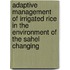 Adaptive management of irrigated rice in the environment of the Sahel changing