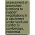 Assessment of watershed functions to support negotiations in a catchment under land use conflict in Sumberjaya, Indonesia