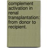 Complement activation in renal transplantation: from donor to recipient. door J. Damman