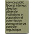 Service public fédéral Intérieur, Direction générale Institutions et Population et Commission Permanente de contrôle linguistique