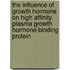 The Influence of growth hormone on high affinity plasma growth hormone-binding protein