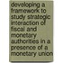 Developing a framework to study strategic interaction of fiscal and monetary authorities in a presence of a monetary union