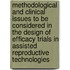 Methodological and clinical issues to be considered in the design of efficacy trials in assisted reproductive technologies