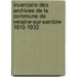 Inventaire des archives de la commune de Velaine-sur-Sambre 1810-1932
