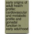 Early origins of adult health profile: Cardiovascular and Metabolic Profile and Gonadal Function in Early Adulthood