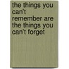 The things you can't remember are the things you can't forget door Gerard Koek