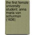 The first female university student: Anna Maria van Schurman (1636)
