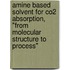 Amine Based Solvent For Co2 Absorption, "from Molecular Structure To Process"