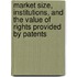 Market size, institutions, and the value of rights provided by patents