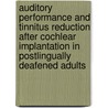 Auditory performance and tinnitus reduction after cochlear implantation in postlingually deafened adults by Andrea Kleine Punte