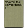 SLAGWERK TAAL ANTWOORDENBK. E1 by Paul Stapel