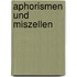 Aphorismen und Miszellen