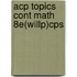 Acp Topics Cont Math 8e(willp)cps