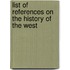 List Of References On The History Of The West