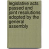 Legislative Acts Passed and Joint Resolutions Adopted by the General Assembly by Ohio