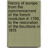 History of Europe from the Commencement of the French Revolution in 1789, to the Restoration of the Bourbons in 1815