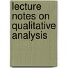 Lecture Notes On Qualitative Analysis door Onbekend