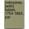 Mémoires. [With] Tables, 1754-1883, Par by Unknown