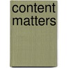 Content Matters door Onbekend