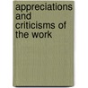 Appreciations And Criticisms Of The Work door Onbekend