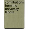 Contributions From The University Labora door Onbekend