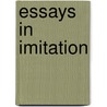 Essays In Imitation door Onbekend