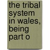 The Tribal System In Wales, Being Part O door Onbekend