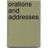 Orations And Addresses door Onbekend