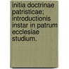 Initia Doctrinae Patristicae; Introductionis Instar In Patrum Ecclesiae Studium. door Onbekend