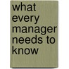 What every manager needs to know by Unknown