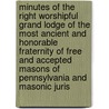 Minutes of the Right Worshipful Grand Lodge of the Most Ancient and Honorable Fraternity of Free and Accepted Masons of Pennsylvania and Masonic Juris door Onbekend