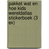 Pakket Wat en Hoe kids wereldatlas stickerboek (3 ex) door Onbekend