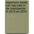 Algemeen beeld van het mkb in de marktsector in 2013 en 2014