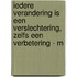 Iedere verandering is een verslechtering, zelfs een verbetering - M