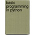 Basic programming in python
