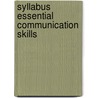 Syllabus essential communication skills by Schoevers