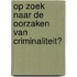 Op zoek naar de oorzaken van criminaliteit?