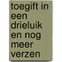 Toegift in een drieluik en nog meer verzen