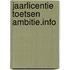 Jaarlicentie toetsen ambitie.info